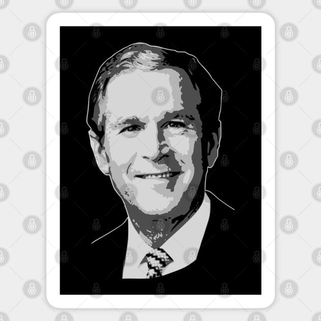 George W. Bush Black and White Sticker by Nerd_art